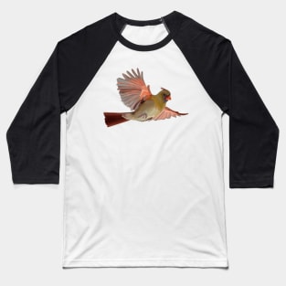 Female Cardinal Illustration Baseball T-Shirt